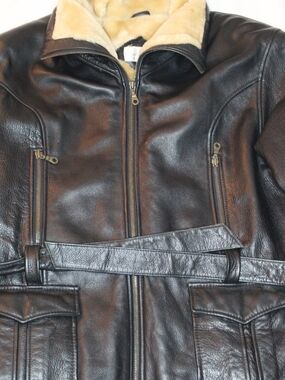 Leather Belted Jacket- Sean Alexander (New York) Size XL
